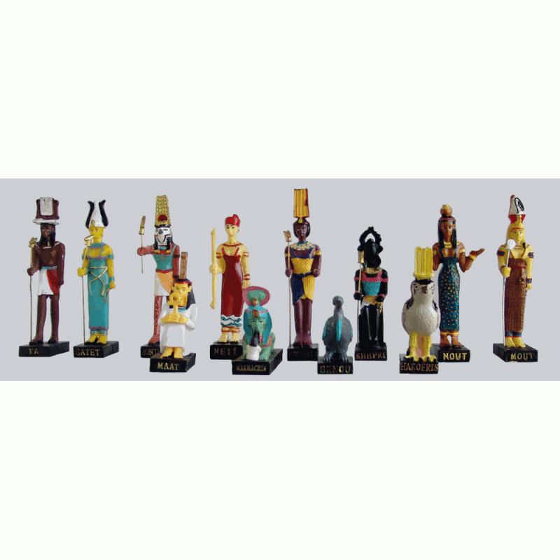 Ancient Egypt Egyptian God set of 12 magazines with figurines resin